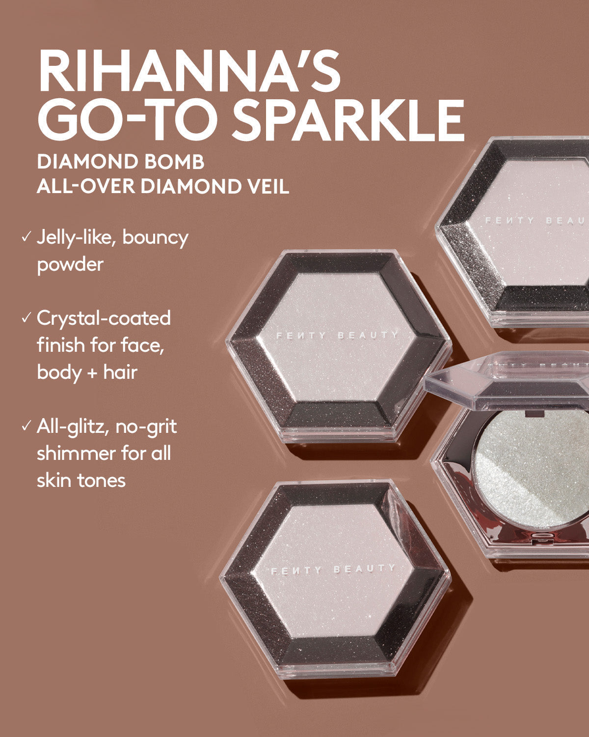 Diamond Bomb All-Over Diamond Veil — Pink Ice