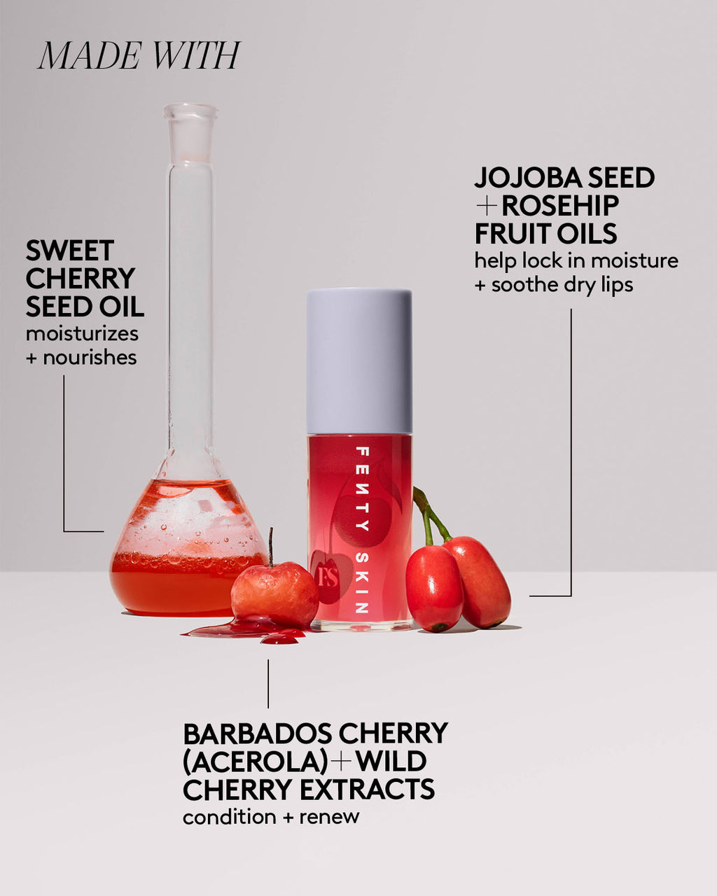 Fenty Treatz Hydrating + Strengthening Lip Oil — Barbados Cherry